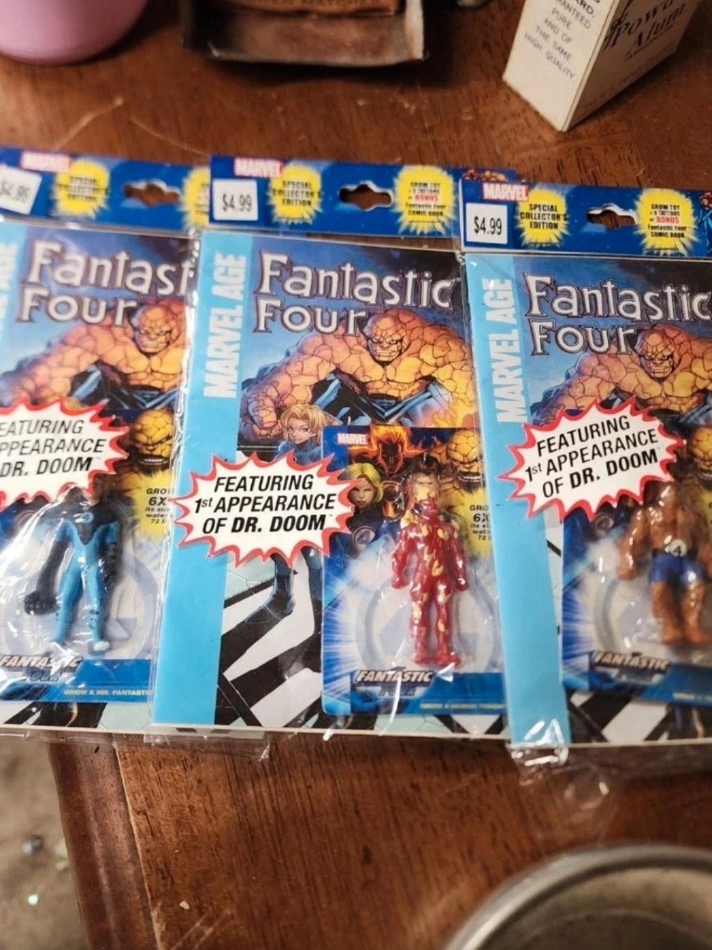 NMarvel Fantastic Four Pack - Blue, Red, Brown Action Figures Vintage